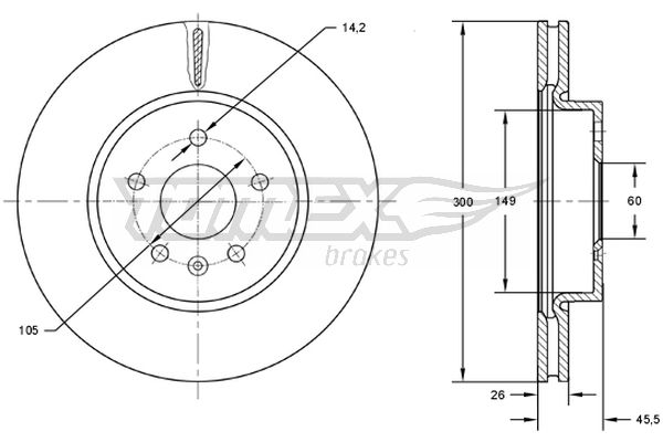 Brzdový kotúč TOMEX Brakes